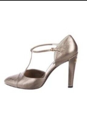 Louis Vuitton Metallic Taupe T-Strap Pump